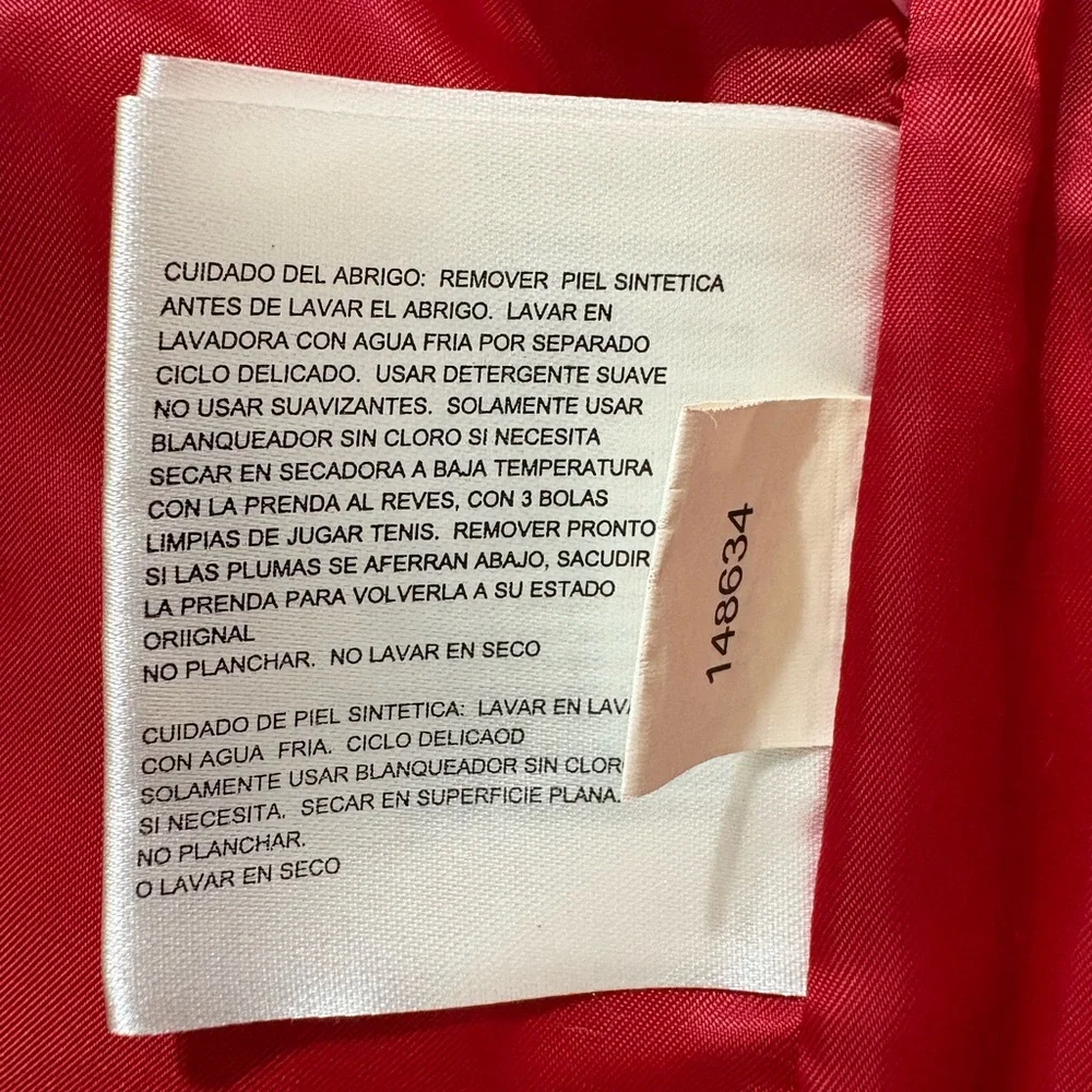 Michael Michael Kors Red Belted Long Puffer Coat Sz. Medium